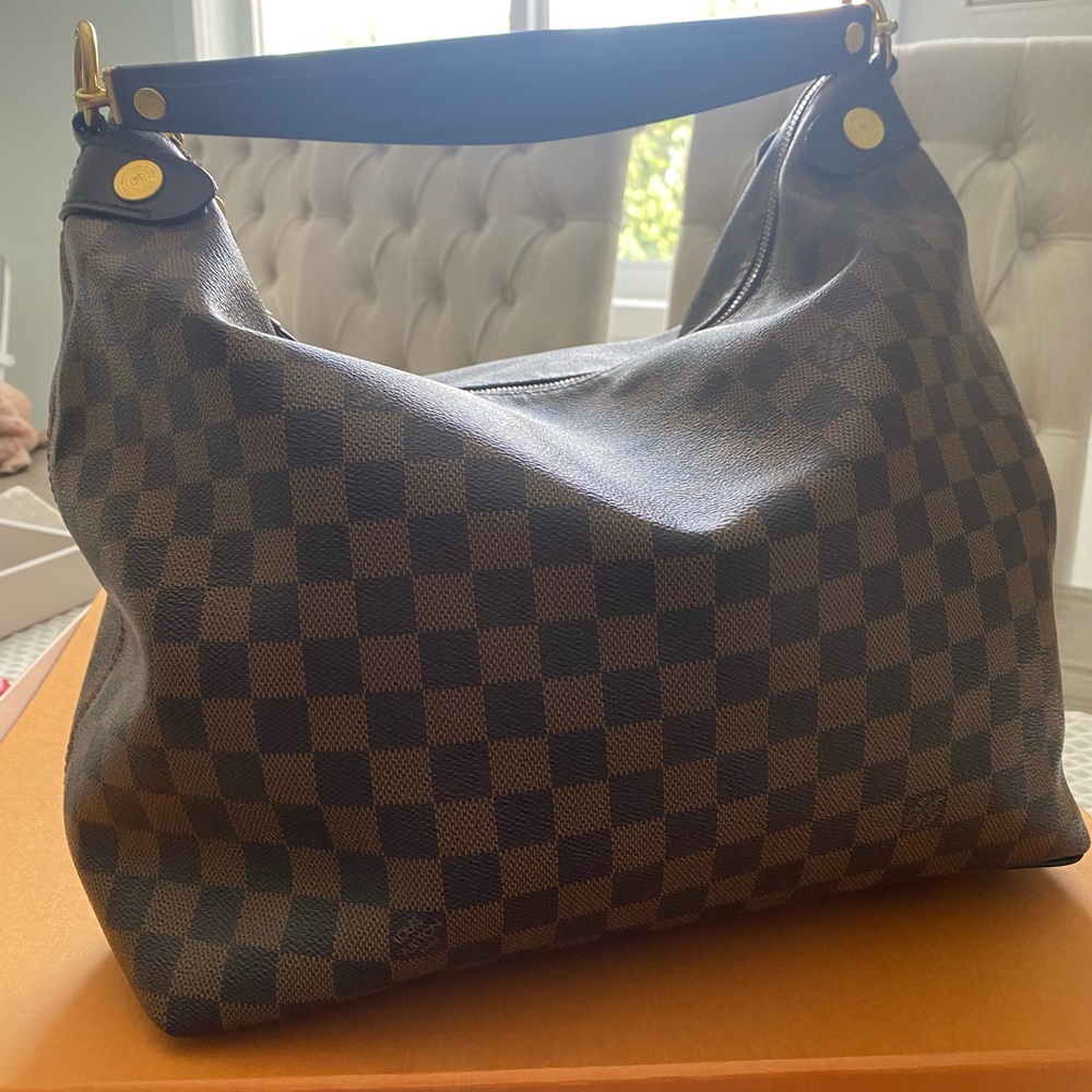 Louis Vuitton Duomo Hobo bag and Damier Ebene Josephine Wallet in red